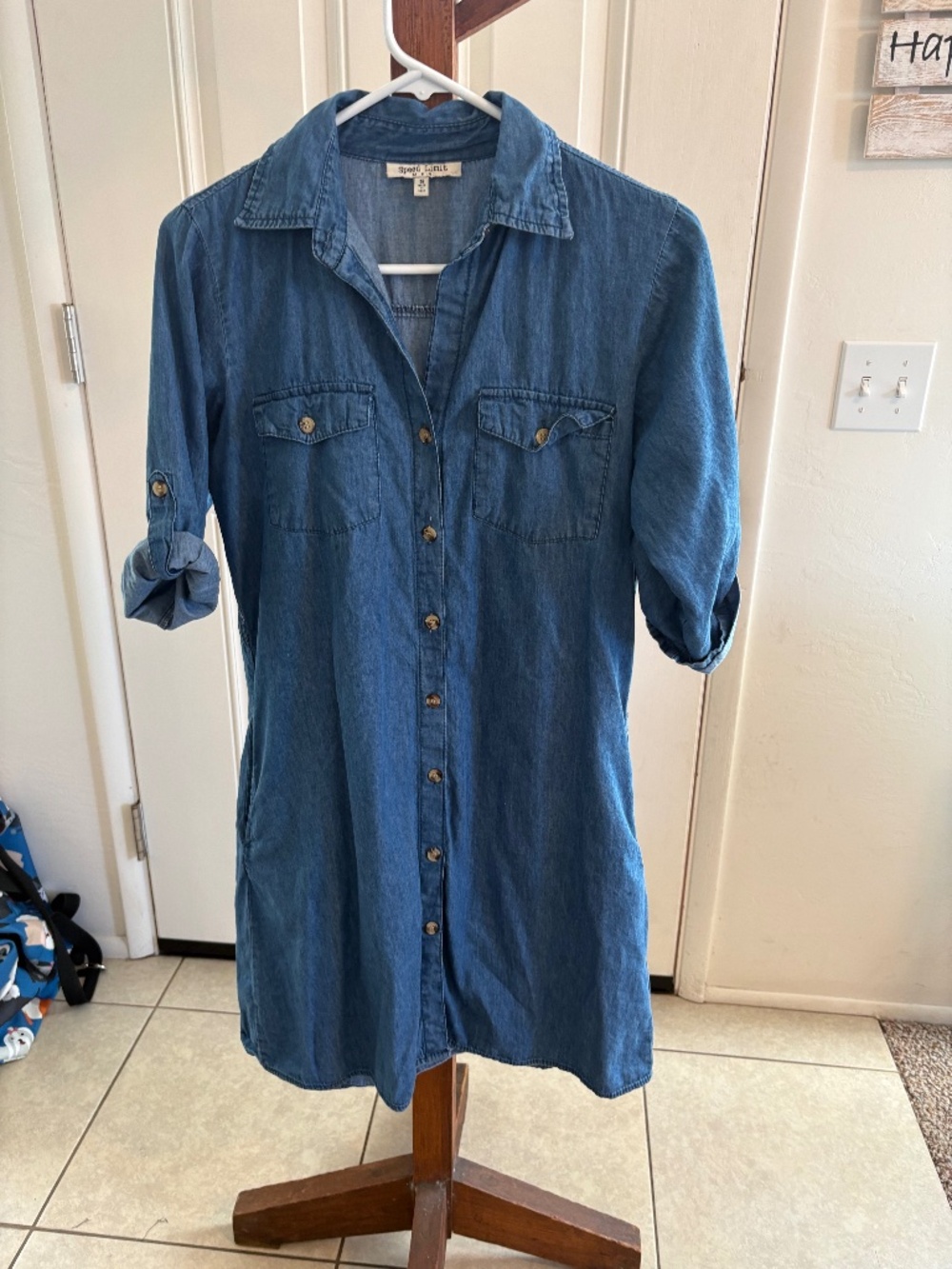 100% Cotton Jean dress with little cute buttons
